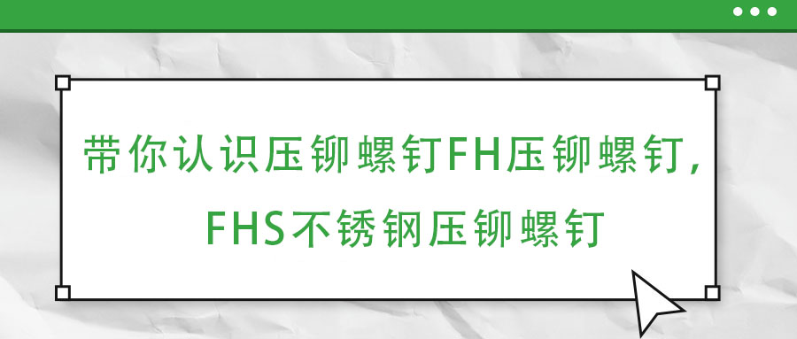 帶你認識壓鉚螺釘FH壓鉚螺釘，FHS不銹鋼壓鉚螺釘